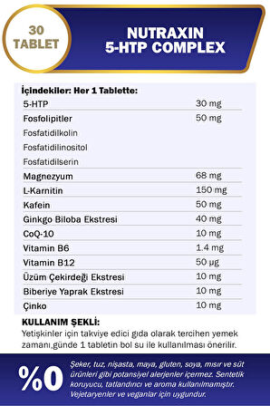 Nutraxin 5-Htp Complex 30 Tablet 2 Adet