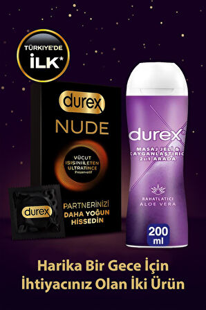 Durex Nude 8'li + Durex Play 2'si 1 Arada Aloe Vera Rahatlatıcı Etkili Jel 200 ml