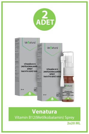 VeNatura Vitamin B12 (metilkobalamin) Sprey 20 Ml 2 Adet