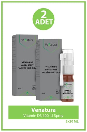 Venatura Vitamin D3 600 IU Sprey 20 ml 2 Adet