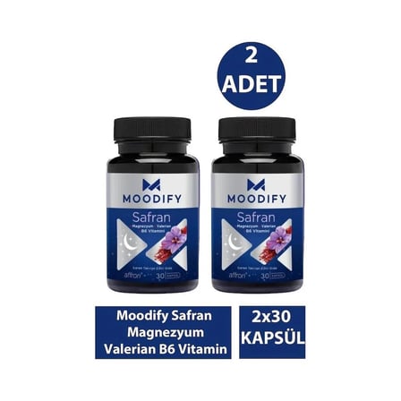 Moodify Safran Magnezyum Valerian B6 Vitamin 30 Kapsül - 2 Adet