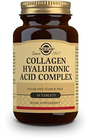 Solgar Hyaluronic Acid Collagen Complex 30 Tablet+Solgar Biotin 1000 mcg 50 Kapsül