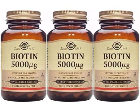 Solgar Biotin 5000 mcg 50 Kapsül 3 ADET