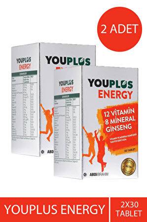 Youplus Energy Vitamin Mineral Kompleksi 30 Tablet 2 Adet