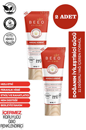 Bee'o Apibeauty Apicare Masaj Kremi 80 ml 2 Adet