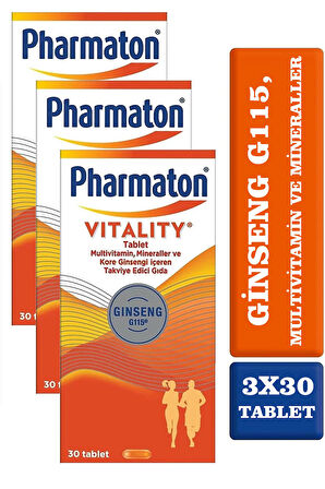 Pharmaton Vitality 30 Tablet 3 Adet