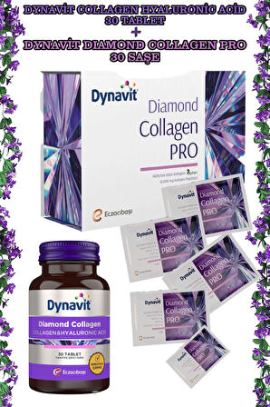 Dynavit Diamond Collagen Pro 30 Saşe + Dynavit Diamond Collagen Hyaluronic Acid 30 Tablet