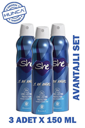 She Women Deodorant Angel 150 ml 3 Adet