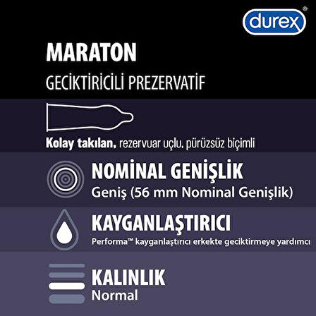 Durex Maraton Geciktiricili Prezervatif 10'lu 3 Adet