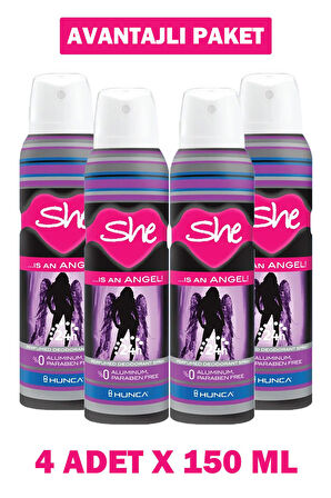 She Is An Angel Kadın Deodorant 150 ml 4 Adet