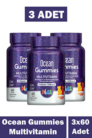 Ocean Gummies Multivitamin 60 Çiğnenebilir Jel Form 3 Adet