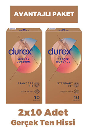 Durex Gerçek Dokunuş Ultra Kaygan Prezervatif 10'lu 2 Adet
