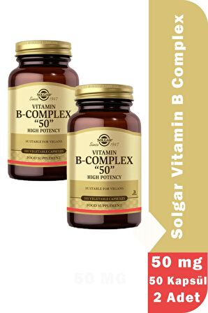 Solgar Vitamin B Complex 50 mg 50 Kapsül 2 Adet 