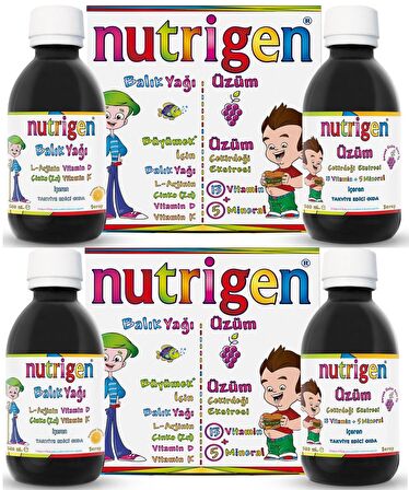 Nutrigen Balık Yağı 200 ml + Üzüm Çekirdeği Ekstresi 200 ml (2'şer Adet)