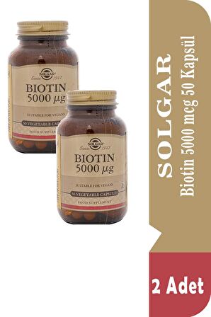 Solgar Biotin 5000 mcg 50 Kapsül 2 Adet