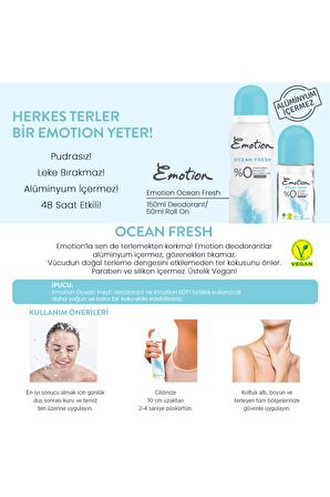 Emotion Roll On Ocean Fresh Kadın Deodorant 50 ml 2 Adet