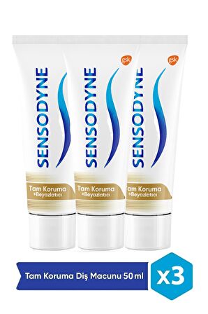 Sensodyne Diş Macunu Tam Koruma ve Beyazlatıcı 50 ml 3 Adet