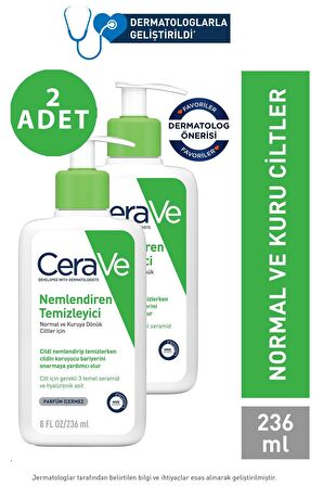 Cerave Hydrating Cleanser Normal & Kuruya Dönük Ciltler İçin 236 ml 2 Adet