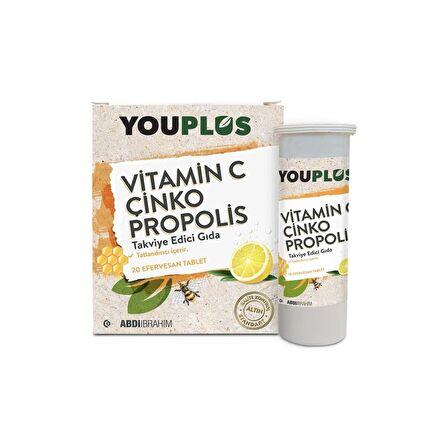 Youplus Vitamin C Çinko Propolis 20 Efervesan Tablet + Strepsils Defence 12 Pastil