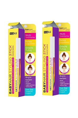 Mara Baby Hair Styling Yeni Çıkan Saç Sabitleyici Stick Mascara 7 ml 2 Adet