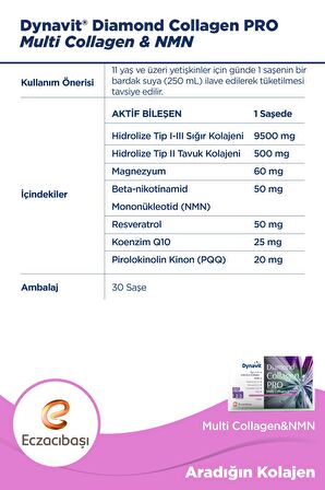 Dynavit Diamond Nmn Collagen Pro 30 Saşe 3 Al 2 Öde