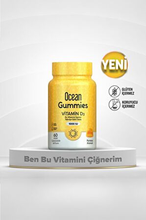 Ocean Gummies Vitamin D3 60 Çiğneme Form 2 Adet