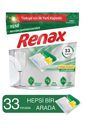 Renax Bulaşık Makinesi Kapsül Hepsi Bir Arada 33'lü 2 Adet