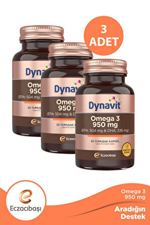 Dynavit Omega 3 950 mg 30 Yumuşak Kapsül 3 Adet