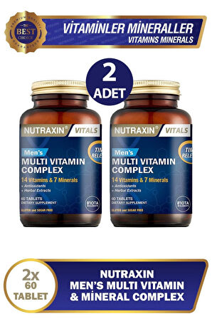 Nutraxin Multivitamin Mineral Complex Erkek 60 Tablet 2 Adet