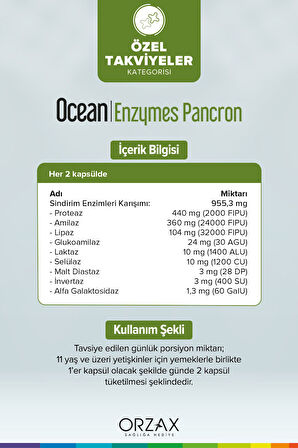 Ocean Enzymes Pancron 60 Kapsül 2 Adet