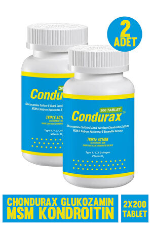Chondurax Glukozamin Msm Kondroitin 200 Tablet 2 Adet
