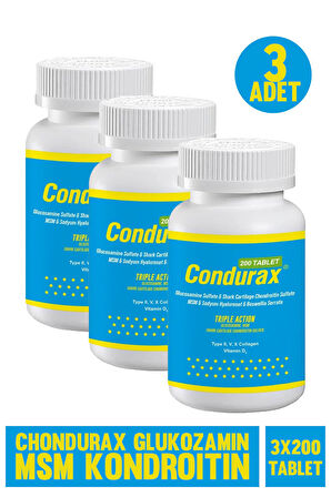 Chondurax Glukozamin Msm Kondroitin 200 Tablet 3 Adet