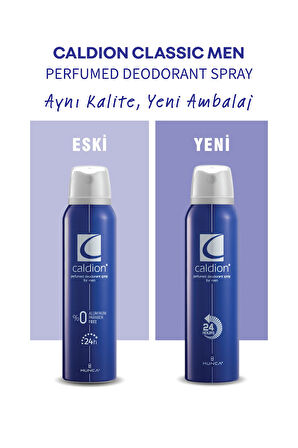 Caldion Classic Deodorant Erkek 150 ml + Caldion For Men Roll-On Deodorant 50 ml