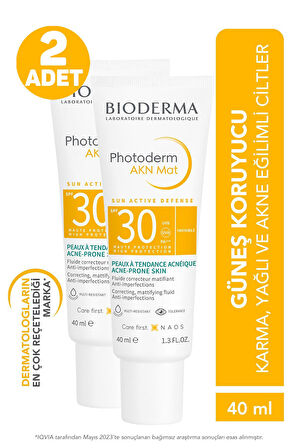 Bioderma Akn Mat Güneş Kremi 40 ml 2 Adet