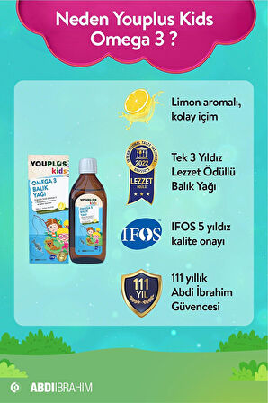 Youplus Kids Omega-3 150 ml 3 Adet