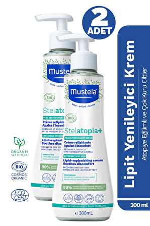 Mustela Stelatopia Lipit Yenileyici Krem Pompalı Şişe 300 ml 2 Adet