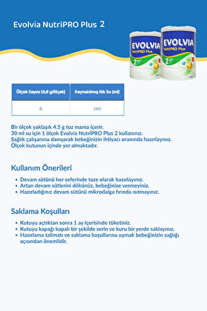 Evolvia Nutripro Plus 2 Devam Sütü 800 gr 2 Adet