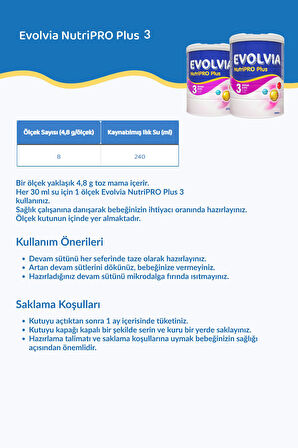 Evolvia Nutripro Plus 3 Devam Sütü 800 gr 6 Adet