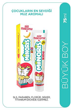 Minoris Kids Çocuk Diş Macunu Florürsüz Sülfatsız 75 ml X 2 ADET