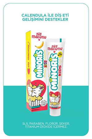 Minoris Kids Çocuk Diş Macunu Florürsüz Sülfatsız 75 ml X 2 ADET