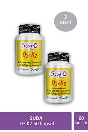 Suda Vitamin D3 K2 60 Kapsül X 2 Adet