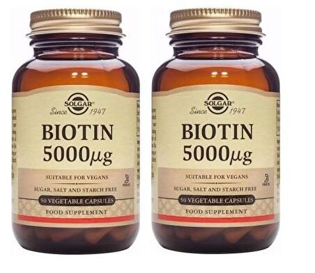 Solgar Biotin 5000 mcg 50 Kapsül 2 Adet