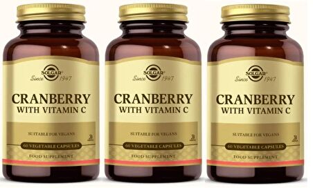 Solgar Cranberry Extract with Vitamin C 60 Kapsül 3 Adet