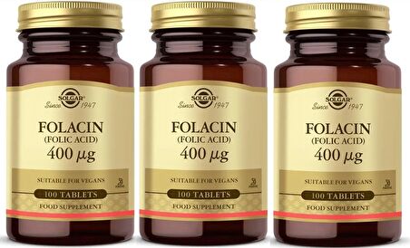 Solgar Folic Acid 400 mcg 100 Tablet 3 Adet