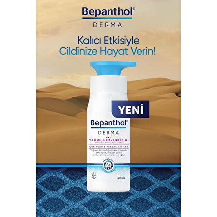 Bepanthol Nemlendirici B5 Provitaminli Kuru-Hassas Ciltler için  Vücut Losyonu 400 ml & Derma Temel Nemlendirici Vücut Losyonu 200 ml 