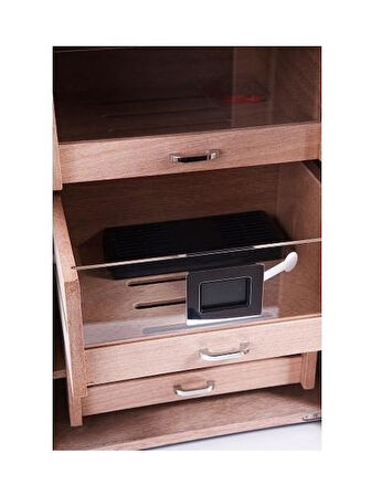 Parmida Humidor / Üç Katlı Puro Saklama Kutusu - Siyah 0119