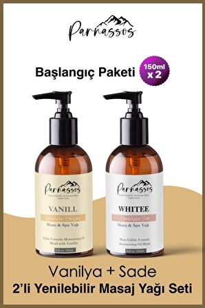 Parnassos Doğal Vanilya Özlü Ve White Natural Haz Ve Afrodizyak Etkili Aromaterapi Masaj Yağı Seti