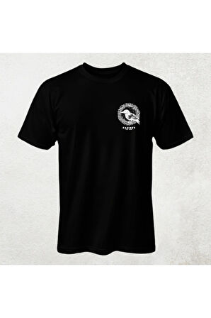 Kuş Desenli Unisex Yarım Kollu Bisiklet Yaka %100 Pamuk Oversize T-shirt