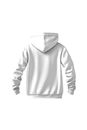 Kuş Desenli Kapüşonlu Sweatshirt Hoodie Kalın Kumaş 3 İplik Şardonlu