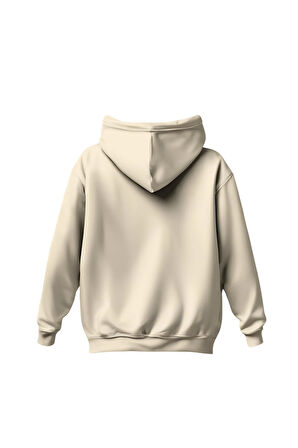 Kuş Desenli Kapüşonlu Sweatshirt Hoodie Kalın Kumaş 3 İplik Şardonlu
